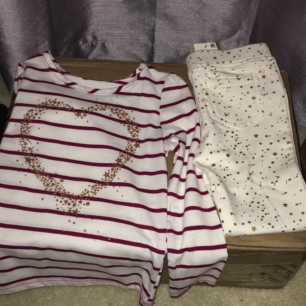 Burgundy & Gold toddler outfit